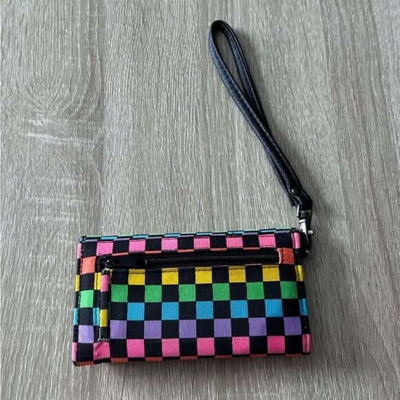 PREOWNED … CLAIRE’S Colorful “Checkered” Clutch / Wristlet - Picture 2 of 3